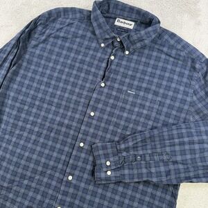 Barbour Shirt Mens 2XL Blue Plaid Tailored Fit Long Sleeve Button Down Pocket